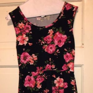 SIMPLE FLORAL SKATER DRESS SIZE L